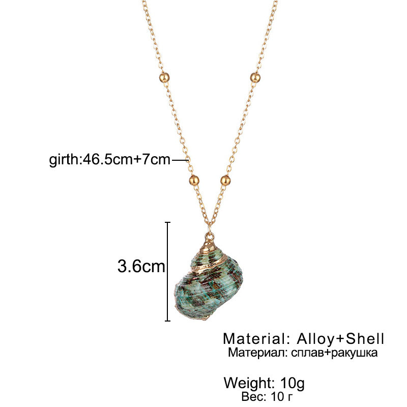 Wholesale Conch pearl necklace natural shell pattern pendant Bohemian